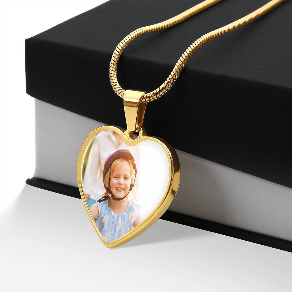 Custom Photo Heart Necklace – Personalized Engraved Pendant
