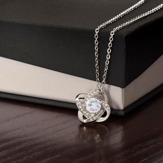 Love Knot Necklace – Crystal Pendant with Cubic Zirconia