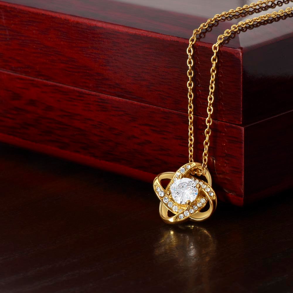 Love Knot Necklace – Crystal Pendant with Cubic Zirconia